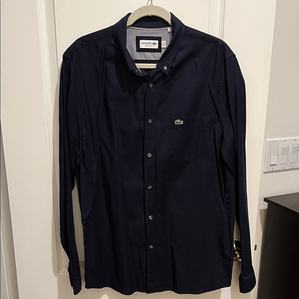 Lacoste Men's Dark Blue Casual Button Down Shirt